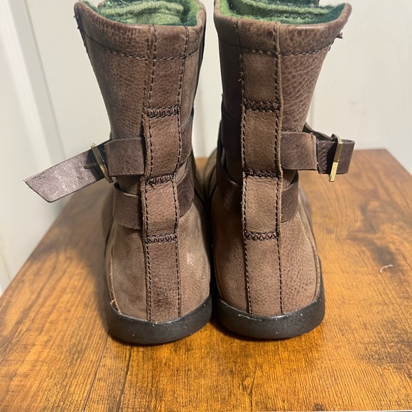 Chaco Hopi Boots Sz 10 Waterproof Leather Wool Buckle Strap Brown Green Ankle - Picture 4 of 8